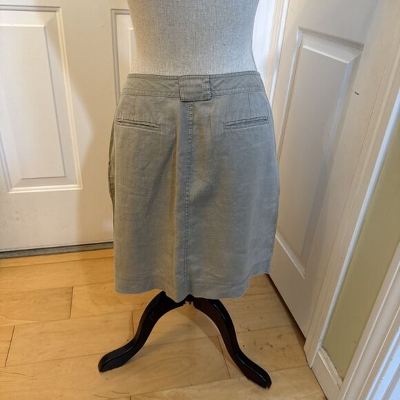 NEUTRAL LINEN SKIRT Cynthia Rowley 100% Linen Beige Mini Skirt Size 8 - Picture 9 of 9